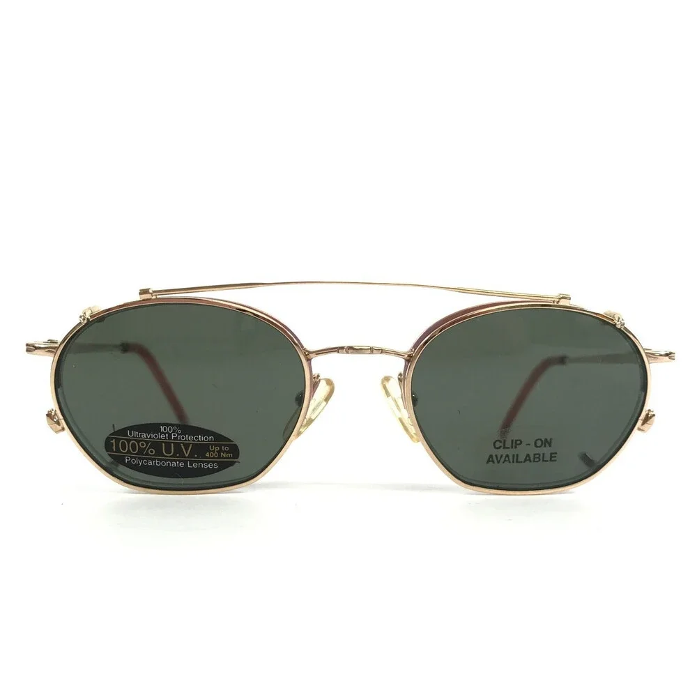 Vintage Linda Evans Eyeglasses Frame 207 SOFT ROSE Gold with Clip Ons 46-19-130